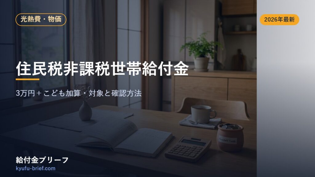 【2026年最新】住民税非課税世帯給付金は今もらえる？3万円＋こども加算と自治体独自給付の確認方法