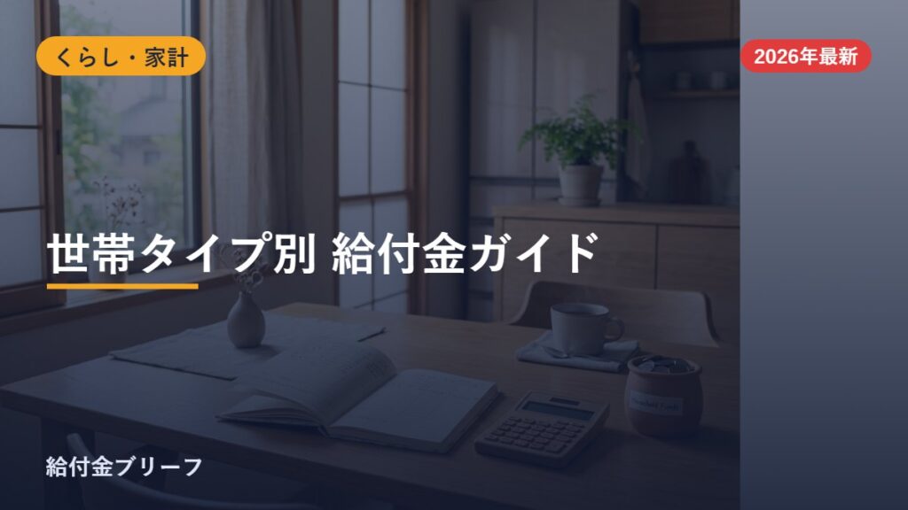 世帯タイプ別にもらえる給付金・支援制度ガイド